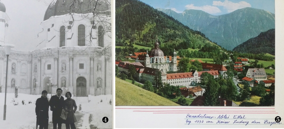 ➍에탈수도원(Benedictiner-Abtei Ettal)(1969.3.) ➎포스트 카드로 본 에탈수도원 전경